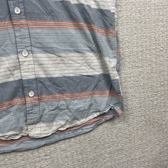 O'Neill Shirt Men M Classic Fit Blue / Orange Strip Button Up Short Sleeve Surf* - Picture 6 of 16